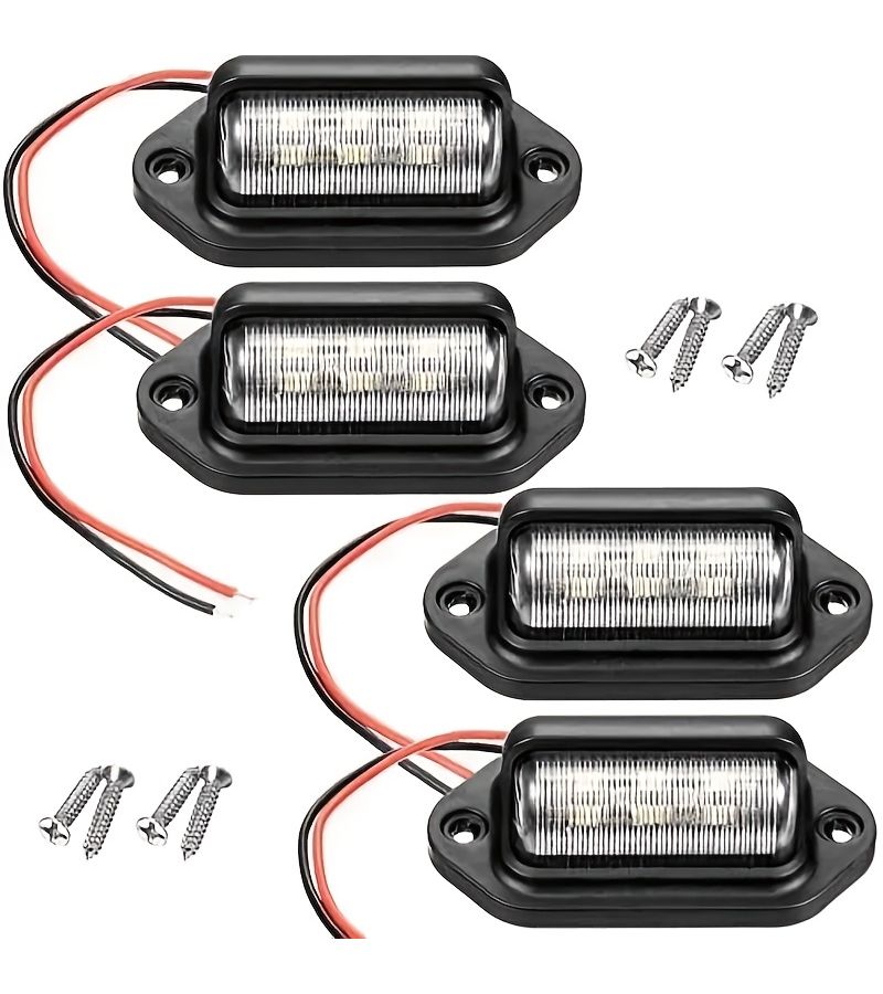 أضواء لوحة الترخيص LED 8 قطع 6000 كلفن أبيض 12-24 فولت عالمية للشاحنات وسيارات الدفع الرباعي والمركبات الترفيهية - Image 4