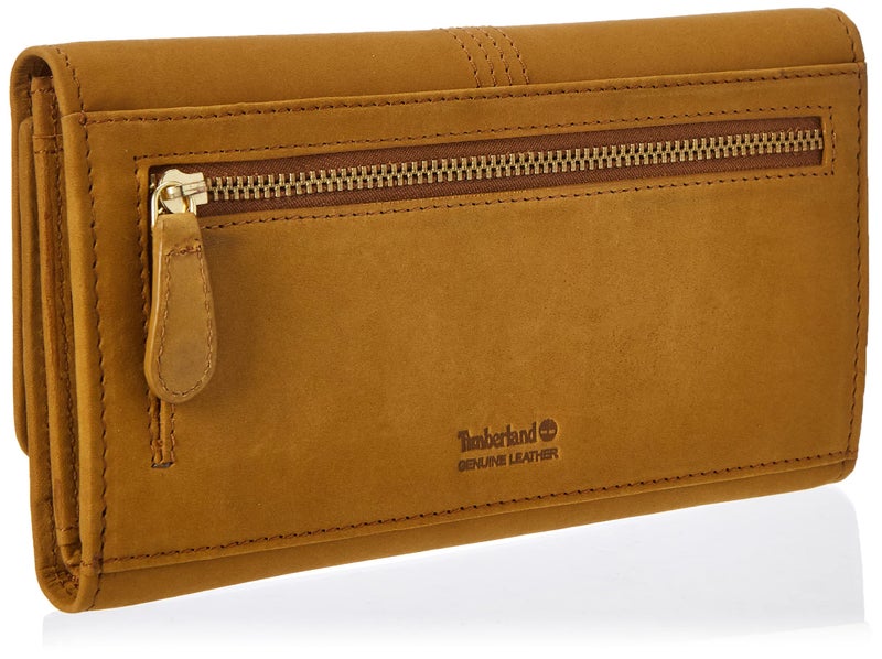 Timberland Women's Leather RFID Flap Wallet Clutch Organizer, Wheat (Nubuck), One Size - Image 2