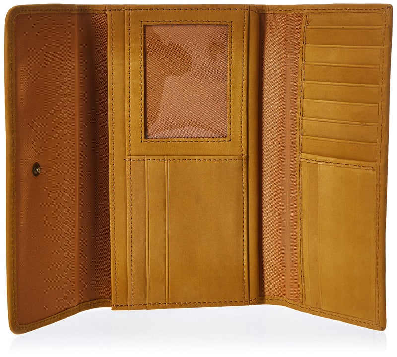 Timberland Women's Leather RFID Flap Wallet Clutch Organizer, Wheat (Nubuck), One Size - Image 4