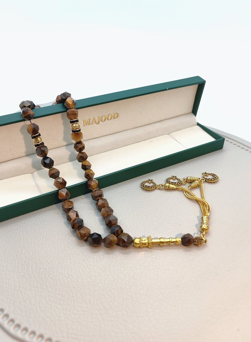 MAJOOD 33 Natural Rhombus Jade Prayer Beads/Tasbih/10mm - Image 4