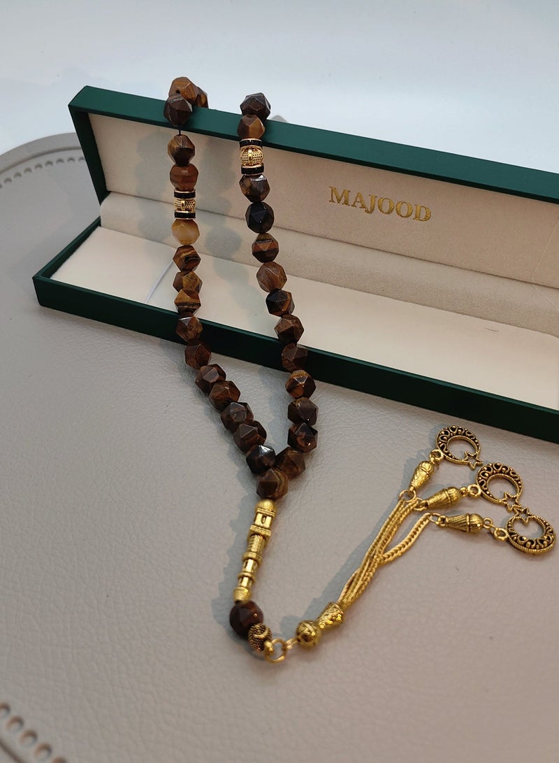 MAJOOD 33 Natural Rhombus Jade Prayer Beads/Tasbih/10mm - Image 3