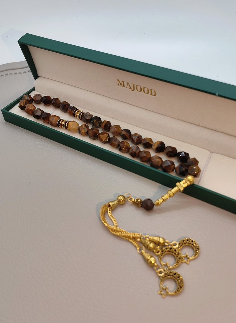 MAJOOD 33 Natural Rhombus Jade Prayer Beads/Tasbih/10mm - Image 5