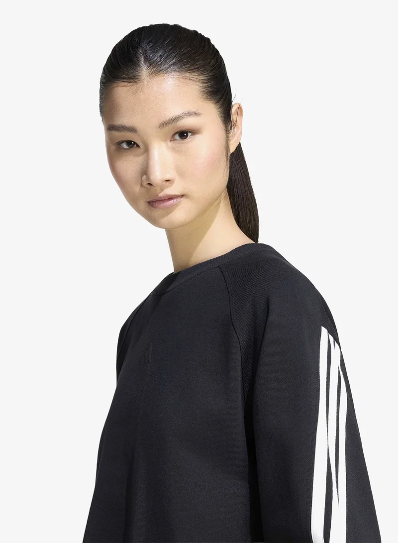 Adidas BLACK/OWHITE 3-Stripes Sweatshirt for Women | Best Price UAE