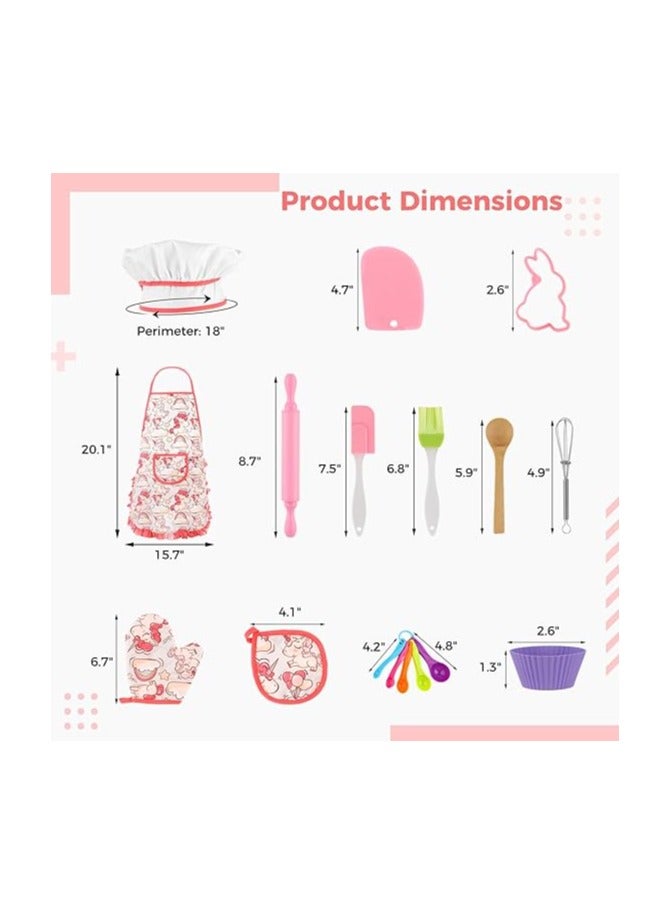 حسم مجموعة الطبخ والخبز للأطفال، مجموعة من 26 قطعة من أزياء لعب دور الشيف للأولاد والبنات، مجموعة أدوات المطبخ للطهي للأطفال مع مريلة/قبعة/قفاز طبخ/أدوات - Image 5