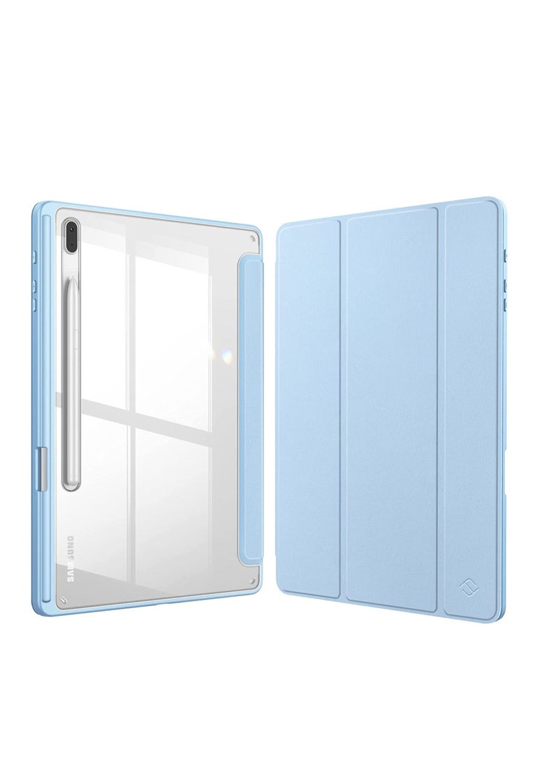 جلاسولوجي Hybrid Slim Case for Samsung Galaxy Tab S8 Plus 2022,S7 FE 2021,S7 Plus 2020 12.4 Inch with S Pen Holder, Shockproof Cover w,Clear Transparent Back Shell, Auto Wake Sleep with Screen Protector Blue - Image 1