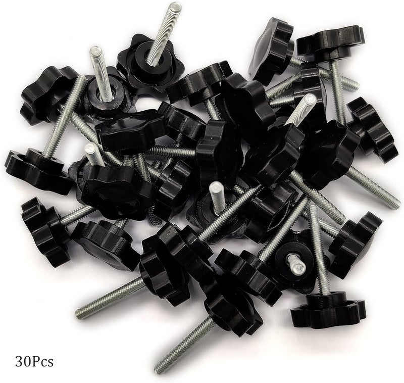 NACX M4 x 30mm Thread Clamping Knob, Thumb Screw, Star Hand Knob Tightening Screw Knob for Machinery, 30Pcs - Image 3