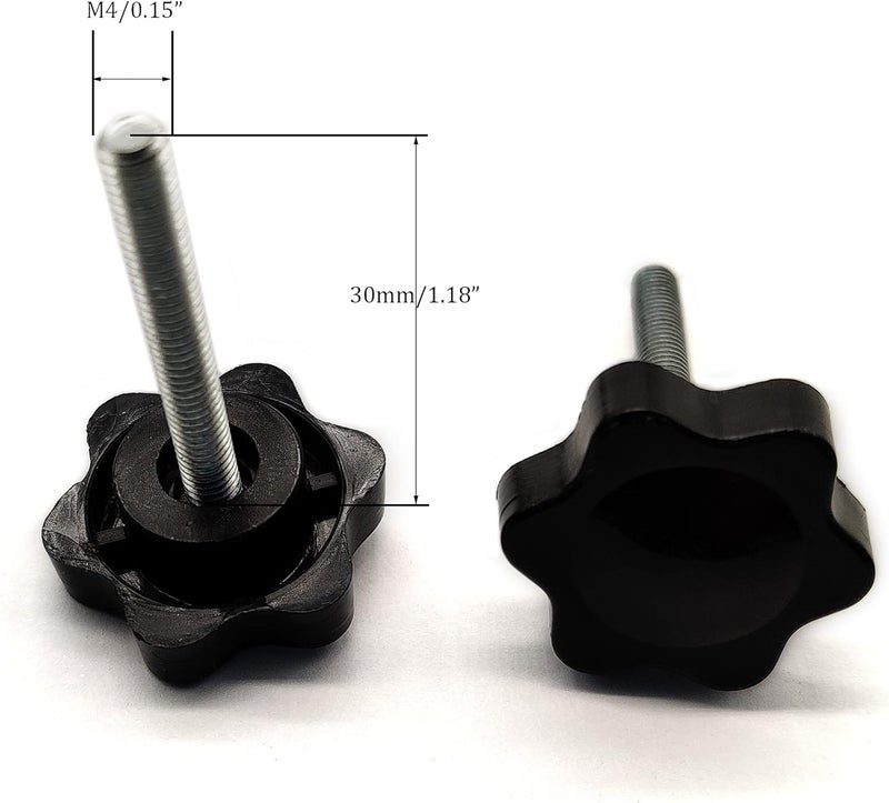NACX M4 x 30mm Thread Clamping Knob, Thumb Screw, Star Hand Knob Tightening Screw Knob for Machinery, 30Pcs - Image 2