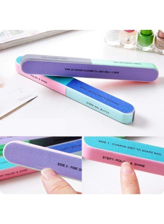 مبرد اظافر بعدد 7 طرق لاعمال فن الاظافر للتقليم والباديكير (متعدد الالوان) - Image 3