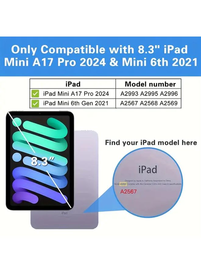 3 Pack Tempered Glass Screen Protector For iPad Mini 6 Case Friendly Pink Purple - Image 3