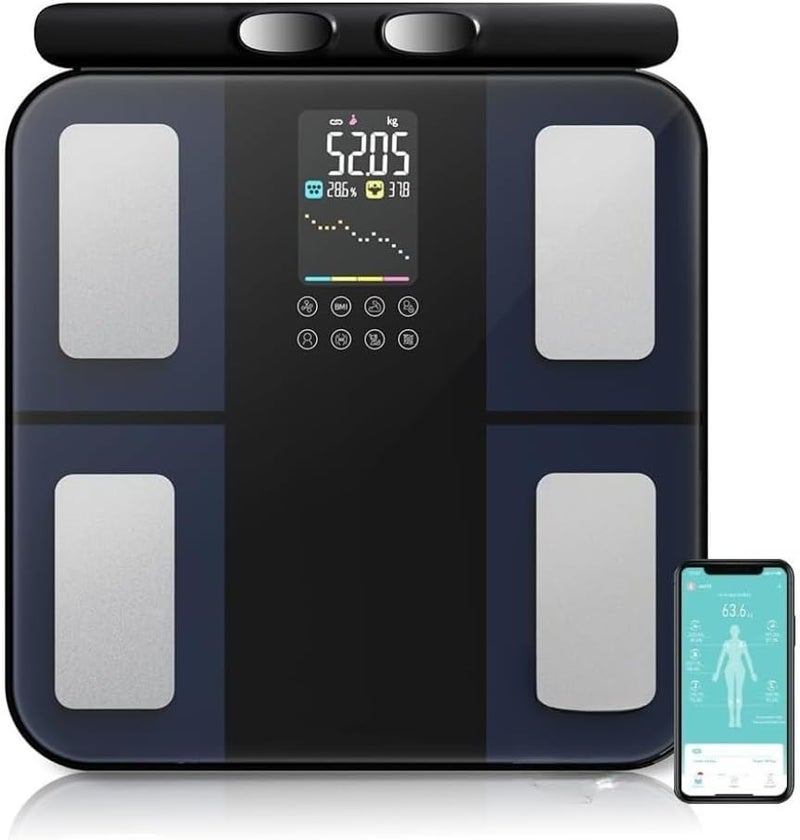 Tafan Smart Body Fat Scale with ITO Glass VA Display, Digital Bathroom Weight Scale, Body Composition Analyzer, BMI, Body Fat Percentage, Muscle Mass & Body Water Monitor, Fitdays App Compatible - Image 1
