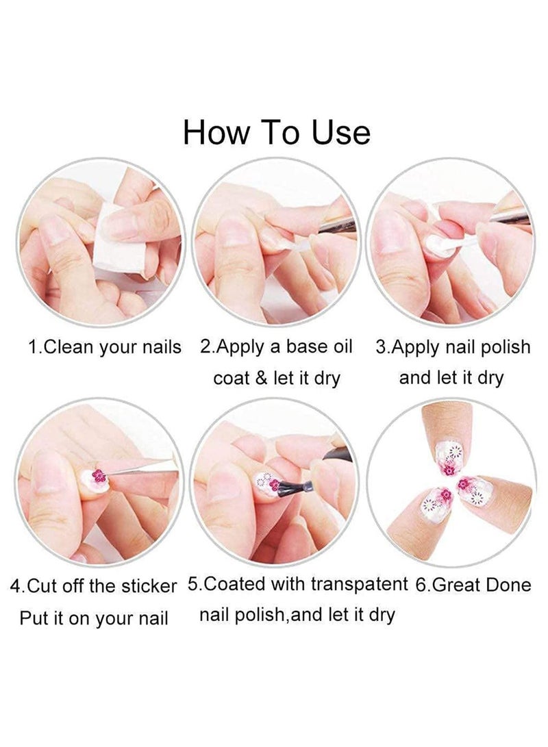 نيبمينينت KASTWAVE 8 Sheets Flame Cloud Moon Cute Pattern Nail Art Stickers for Supplies 3D Self-Adhesive Sticker Decals, Nails Tips DIY Toenails Tattoos Women Manicure Decorations - Image 5