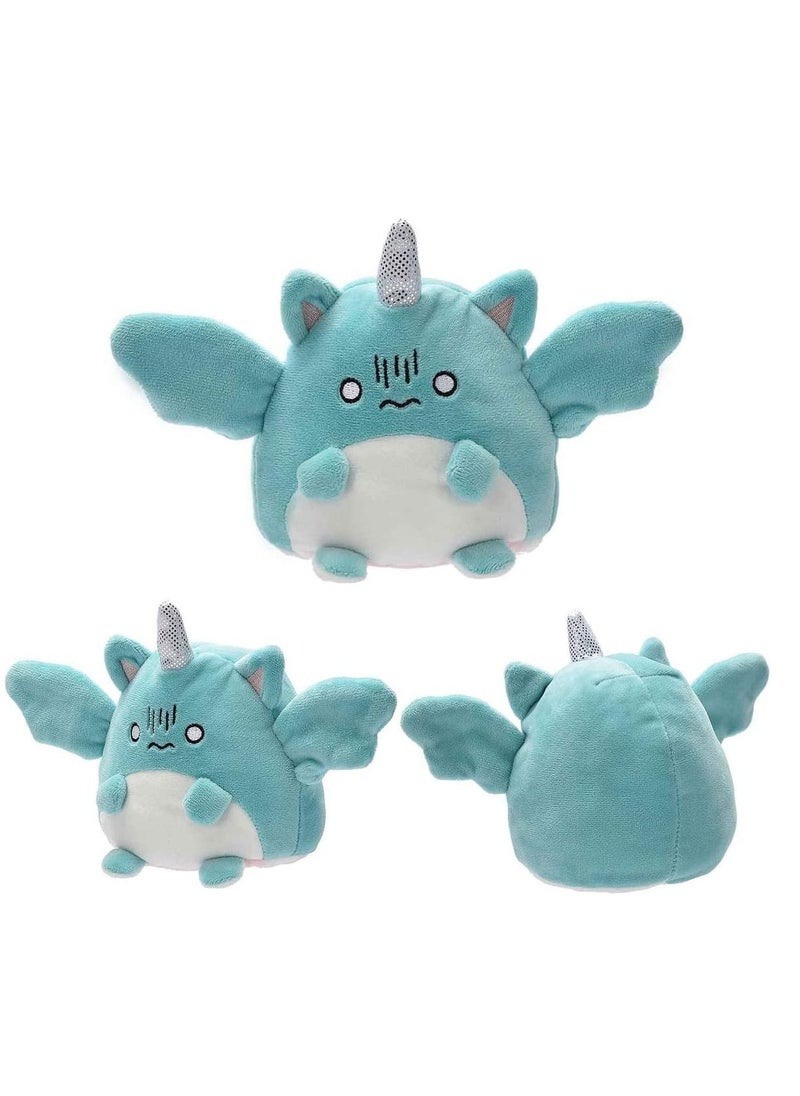 Y&D Reversible Plush 6 inches Plushies Unicorn Cute Mood Plushie Stuffed for Adult Kids Girl Boy Gift White Blue  - Image 3