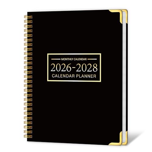 Kamoy 2026-2028 Monthly Planner - 3 Year Monthly Planner 2026-2028, Jan. 2026 - Dec. 2028, 8.5" x 11", 36 Months Calendar Planner with Spiral Bound, Notes Pages, Perfect for School & Office for Women & Men - Black - Image 1