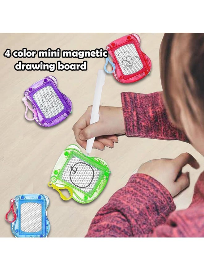 4PCS Mini Magnetic Drawing Board for Kids,Erasable Sketch and Writing Pad with Backpack Keychain Clip,4 Colors Mini Doodle Board Set for Boys Girls,Birthday Party Favor  Goodie Bag Filler - Image 3