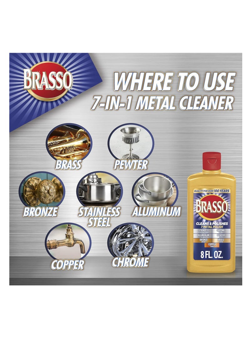 Brasso 2660089334 ملمع معادن متعدد الأغراض، 8 أونصة  - Image 2