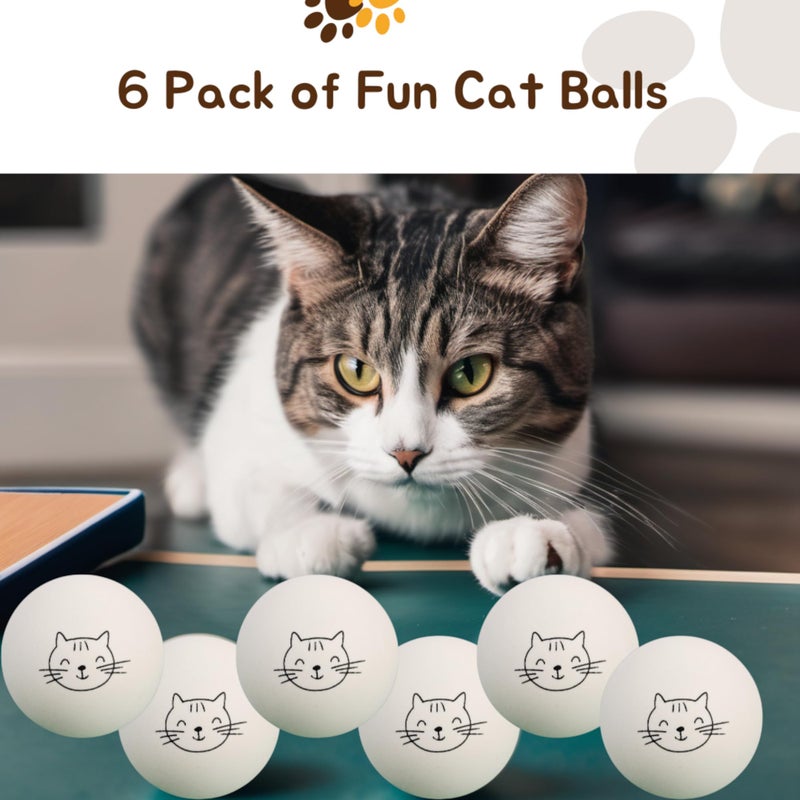 Cloverjoyed Ping Pong Balls for Cats, 6 Pack, Enrichment Toys, Cat Lovers Gift Ideas, Ball Pits, Bouncy - Image 5