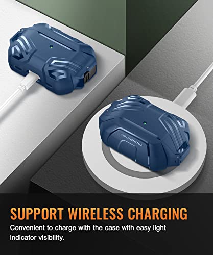 MOBOSI for AirPods Pro 2 Case with Lock, Compatible with Airpod Pro Case 2nd/1st Gen, Military Grade Protective Cover with Cleaner Kit & Keychain for Men(2023/2022/2019), Blue - Image 4