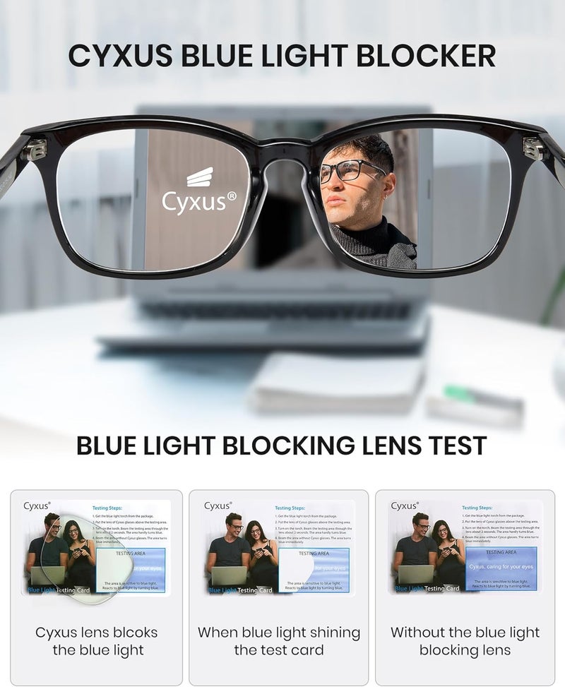 Cyxus Blue Light Glasses for Men Women Reduce Eye Strain UV Blocking for Computer Screen 8082 - Image 2