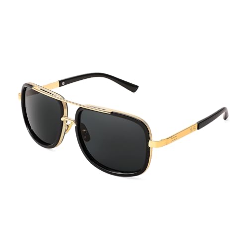 Karsaer Retro Trendy Aviator Sunglasses Women Men Classic Vintage Square , Non-Polarized Sunglasses 70S Large Metal Shades E1079, Multicolor - Image 1