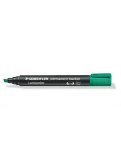 2 pieces Staedtler Lumocolor Permanent Marker, Broad Chisel Tip, Refillable, Green 350-5