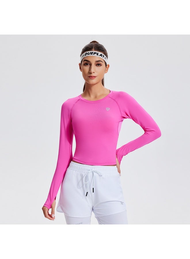 Women Long Sleeve Yoga Gym Shirts Quick Dry Fitness Outdoor Top Stitching Sportswear Running Jogging Sport Tshirt  - Image 1
