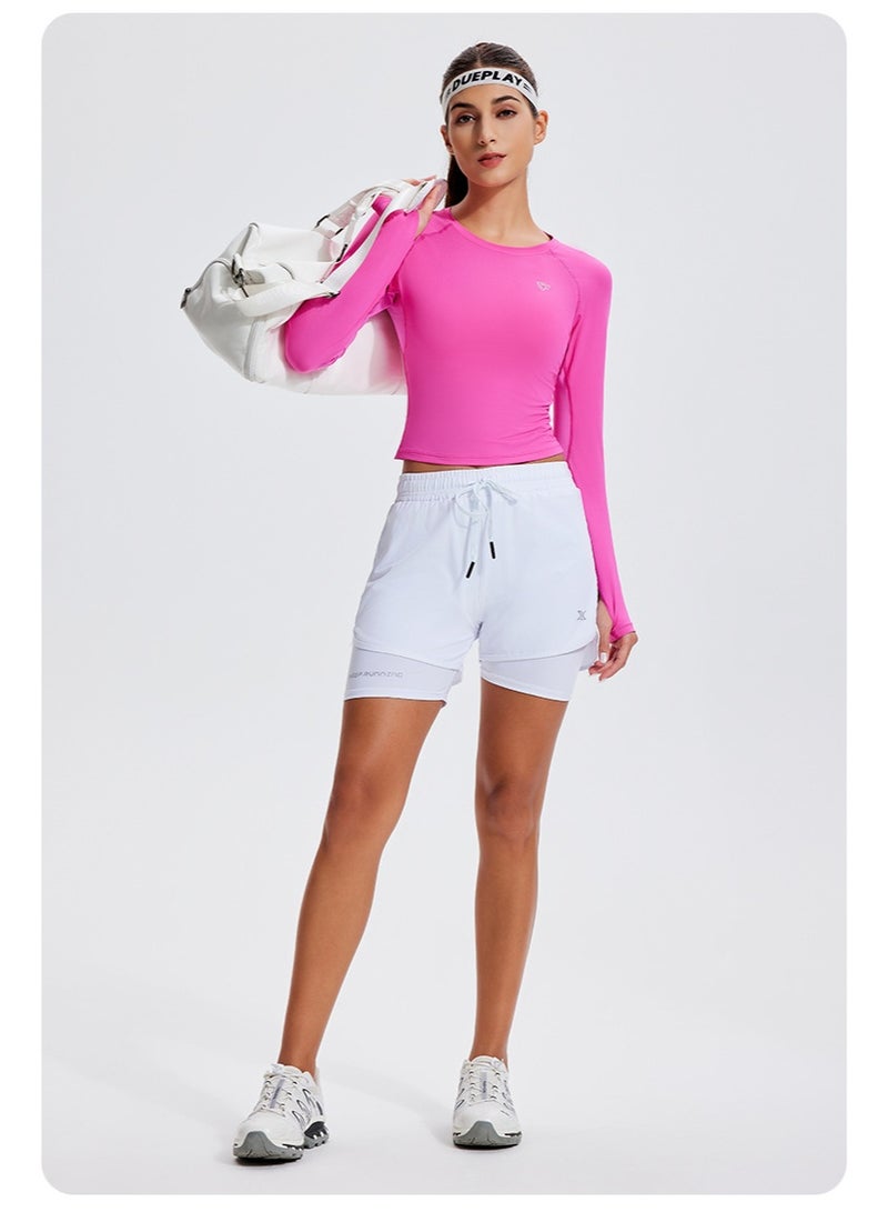 Women Long Sleeve Yoga Gym Shirts Quick Dry Fitness Outdoor Top Stitching Sportswear Running Jogging Sport Tshirt  - Image 2