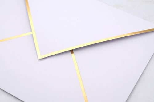CHRIZ.Z A7 Envelopes - V Flap Foil Border Luxury Mailing Envelopes for 5" x 7" Cards - for Wedding, Invitations, Baby Shower, Photos, Graduation, Birthday, Bridal Shower - 5.25" x 7.25" (White, 50 Pack) - Image 5