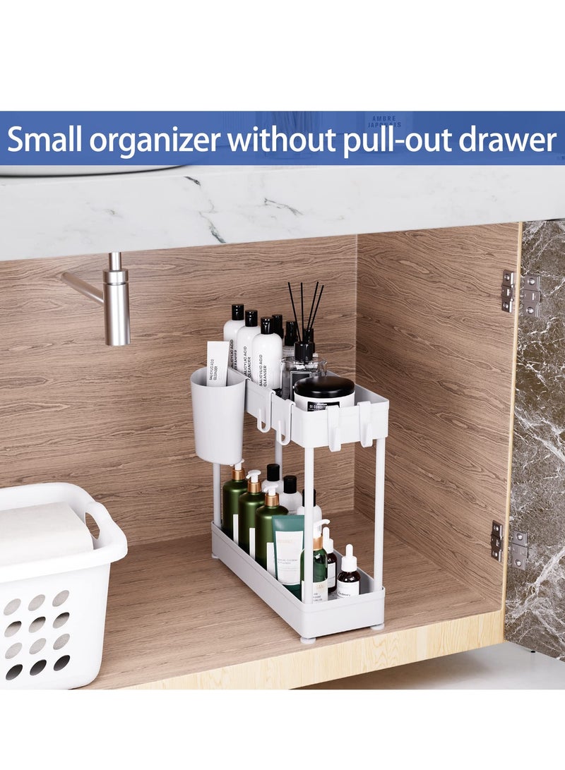 عربست 3 قطع بالوعة درج ، 2 طبقة متعددة الأغراض انزلاق بالوعة بالوعة بالوعة الحمام مطبخ مجلس الوزراء ، ومواد التنظيف ( أبيض ) - Image 4