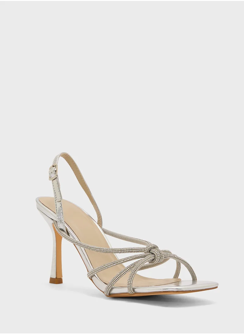 ترافل من نمشي Stiletto Heel Knotted Diamond Sandal