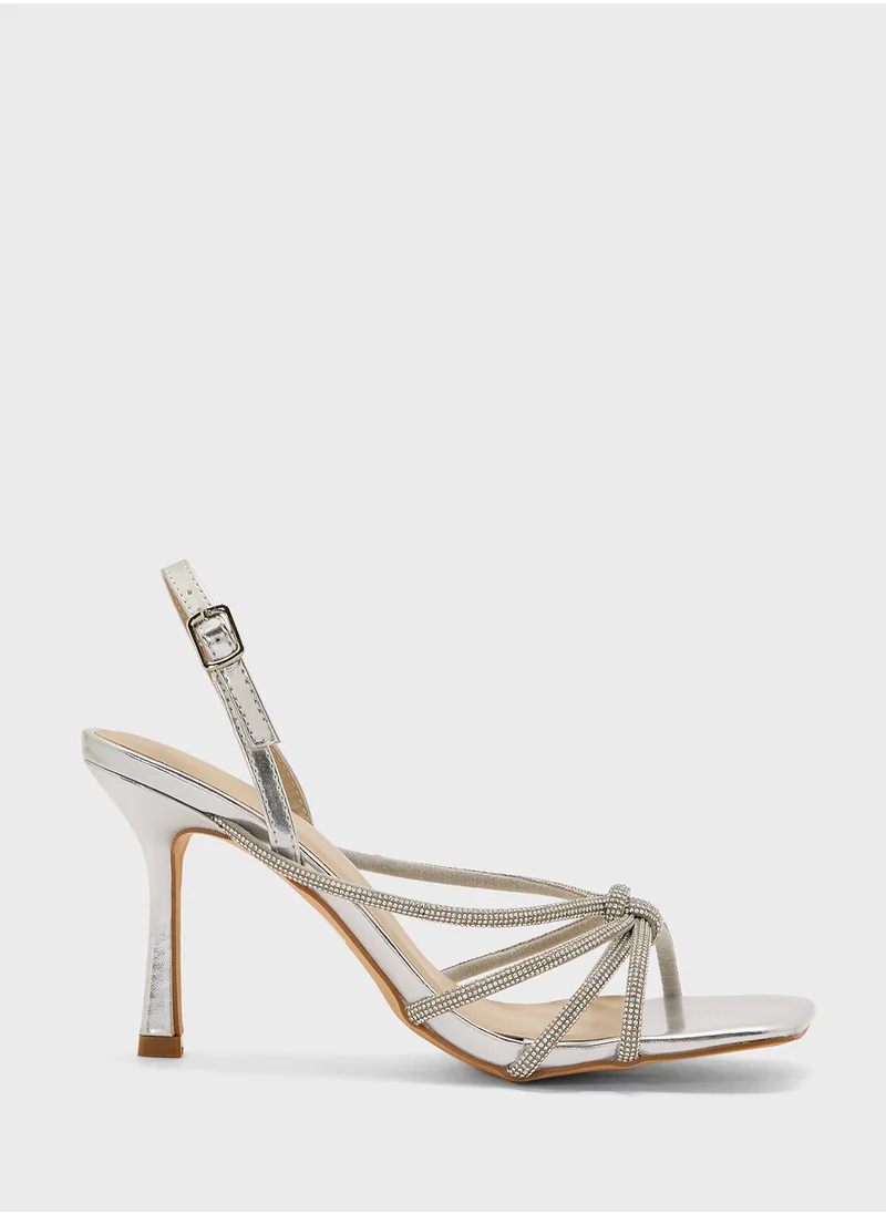 ترافل من نمشي Stiletto Heel Knotted Diamond Sandal