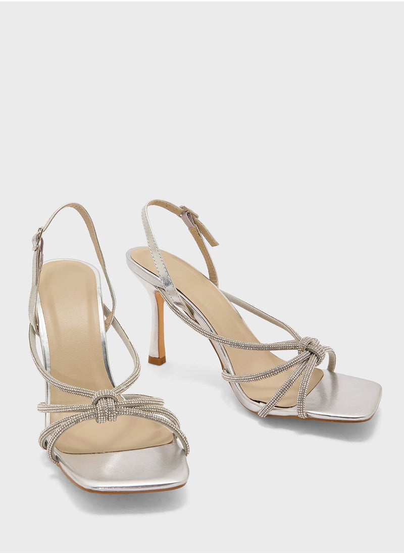 Truffle - Stiletto Heel Knotted Diamond Sandal - Image 1