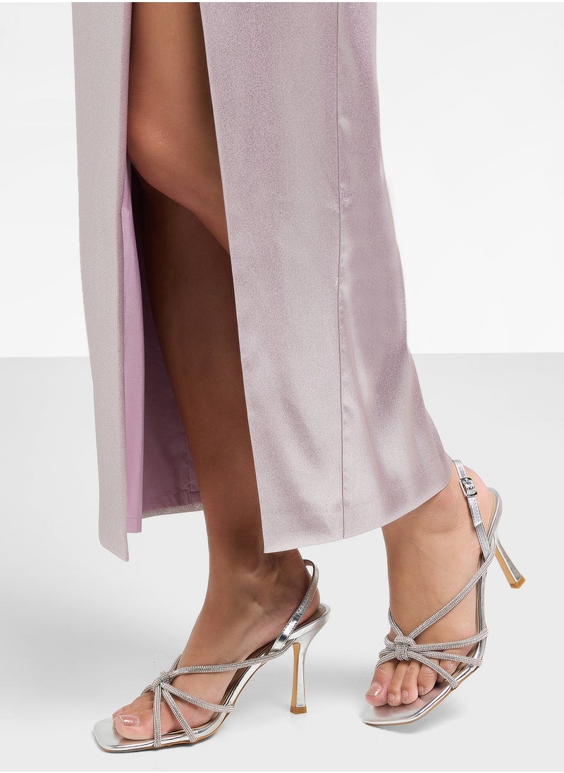Truffle - Stiletto Heel Knotted Diamond Sandal - Image 1