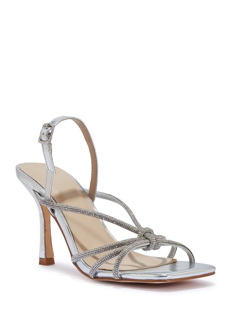 Truffle Stiletto Heel Knotted Diamond Sandal