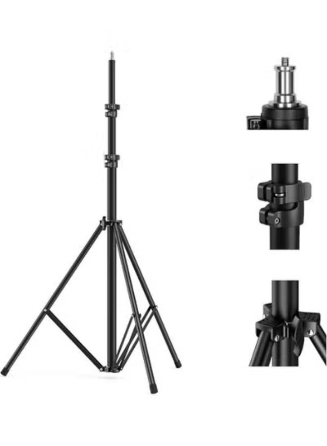 Lightweight Adjustable Tripod Stand 2.13 m, Easy to Carry and Ideal for Indoor and Outdoor Photography, Provides Stable Support for Cameras and Phones for Professional or Daily Use - Image 1