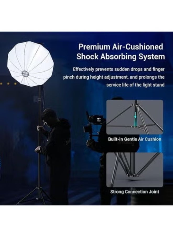 Lightweight Adjustable Tripod Stand 2.13 m, Easy to Carry and Ideal for Indoor and Outdoor Photography, Provides Stable Support for Cameras and Phones for Professional or Daily Use - Image 3