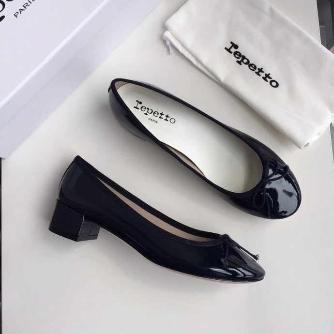 Dongguan Channel Goods! French Elegant Silver Leather Ballet Flats Round Toe Shallow Bow Red Shoes - Image 4