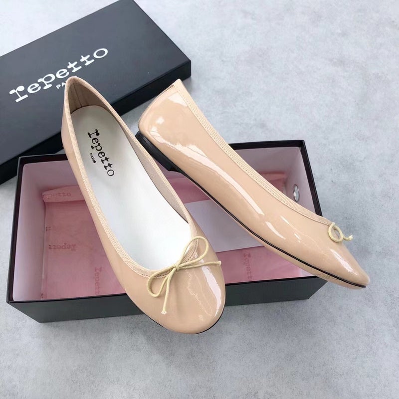 Dongguan Channel Goods! French Elegant Silver Leather Ballet Flats Round Toe Shallow Bow Red Shoes - Image 5