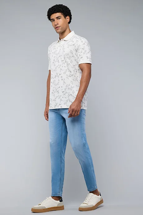 R&B Faded Slim Fit Jeans with Button Closure