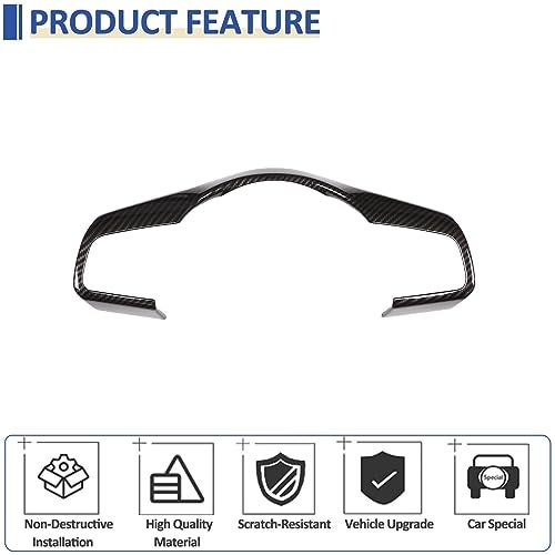 Daeiclru Car Steering Wheel Cover Trim Compatible with Jaguar F-Pace F-Type XF XF XFL 2016-2019, Steering Wheel Decoration Frame Accessories (Carbon Fiber Pattern) - Image 3