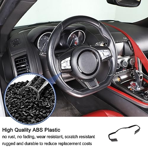 Daeiclru Car Steering Wheel Cover Trim Compatible with Jaguar F-Pace F-Type XF XF XFL 2016-2019, Steering Wheel Decoration Frame Accessories (Carbon Fiber Pattern) - Image 4