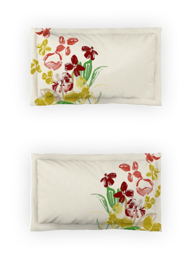 DDECOR Live beautiful Ddecor Galaxy Collection Bedsheet Set - 100% Cotton Bedsheet for Double Bed, Floral, 145 TC, Double Bedsheet with 2 Pillow Covers - Red  - Image 4