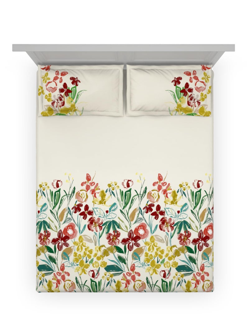 DDECOR Live beautiful Ddecor Galaxy Collection Bedsheet Set - 100% Cotton Bedsheet for Double Bed, Floral, 145 TC, Double Bedsheet with 2 Pillow Covers - Red  - Image 3