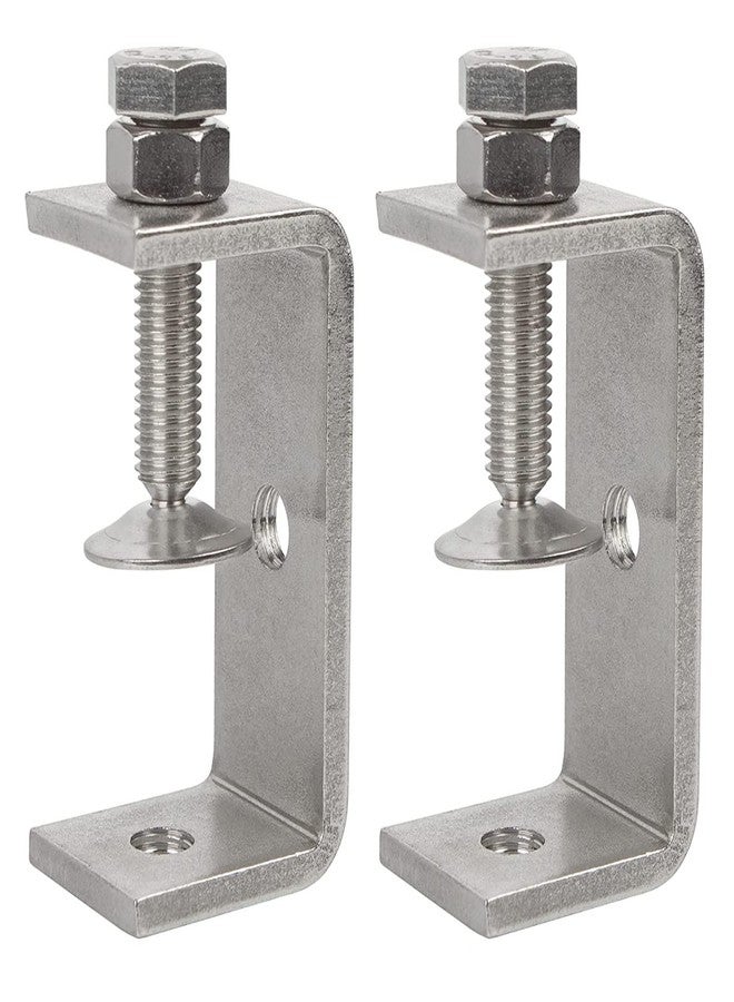 Luluxing Pack of 2 Heavy Duty C Clamp 304 Stainless Steel C Clamp 65MM/2.6Inch Wide Jaw Opening Tiger Clamp Woodworking Clip - Image 1