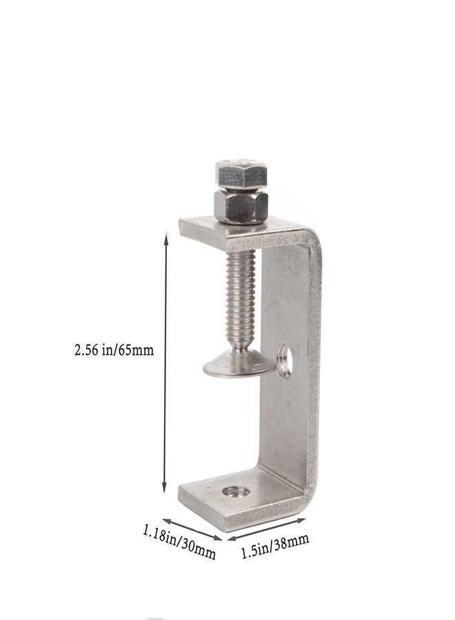 Luluxing Pack of 2 Heavy Duty C Clamp 304 Stainless Steel C Clamp 65MM/2.6Inch Wide Jaw Opening Tiger Clamp Woodworking Clip - Image 2