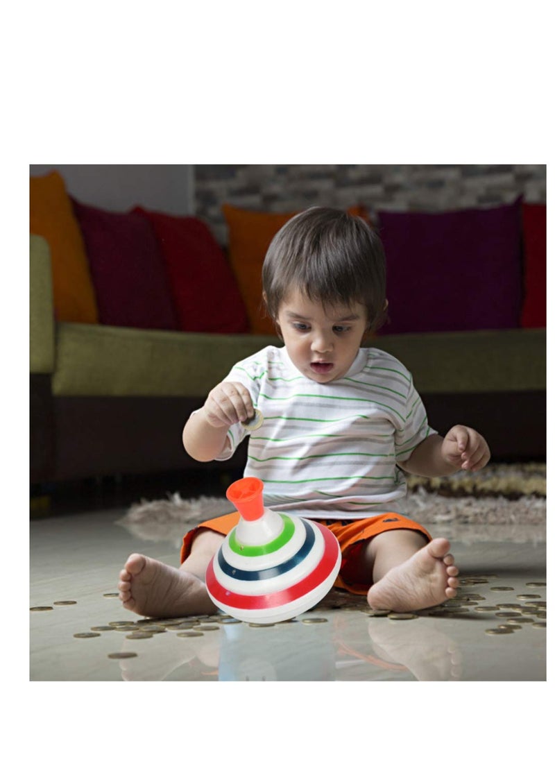 KASTWAVE Push Down Spinning Top Toy, Gyroscope Spinning Top Game LED Spinning Activity Toys with Music, Peg-top Hand Spinning Gyro Toy Gift for Kids Gift Party Favors, Music Spinning Top Toy（Color Random） - Image 1