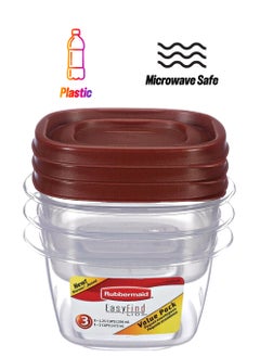 Rubbermaid 6-Piece Dishwasher and Microwave Safe Food Storage Container with Lid Clear and Burgundy 5.1 x 5 x 5 cm 6137772 