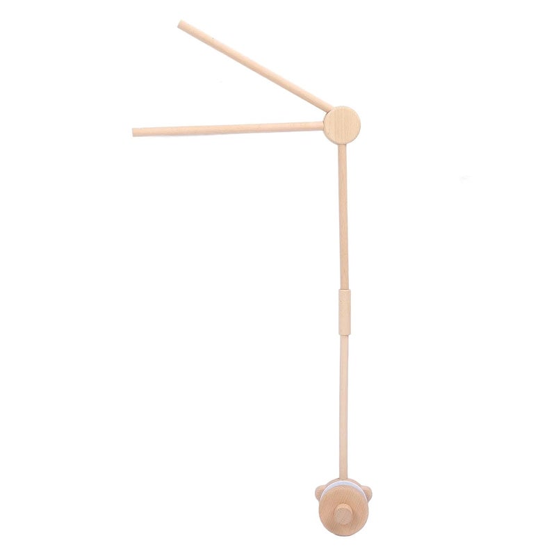 Wooden Crib e Arm Holder, Gender Neutral Crib e Attachment, 360 Degree Rotation with Net ing Rod, Beech Wood ing Arm for Infant - Image 4