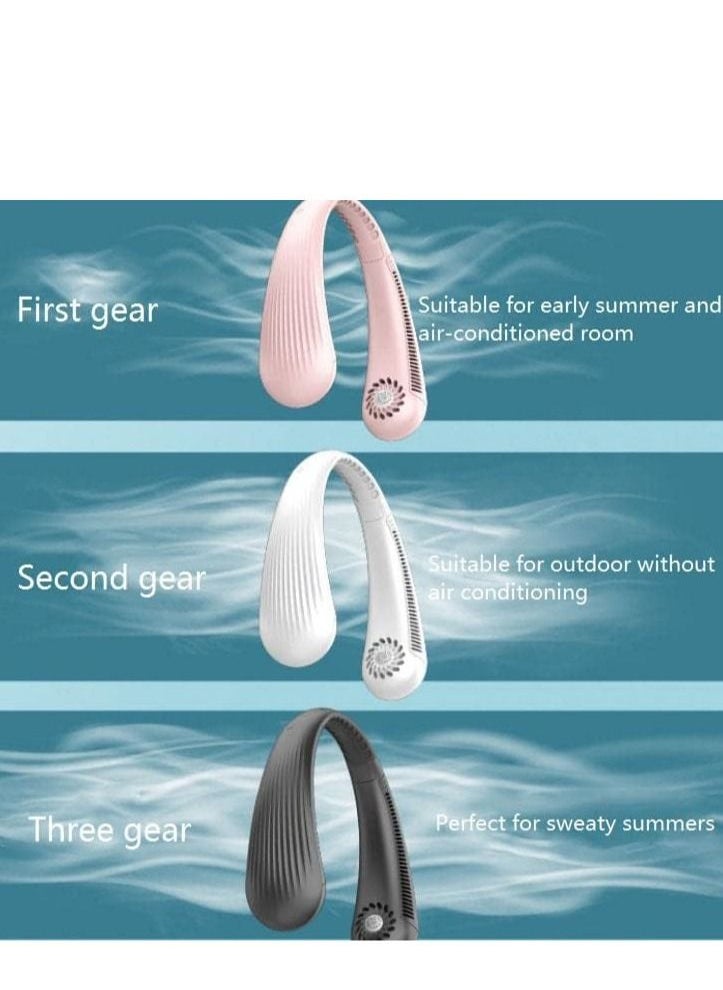 Cool Baby Neck Fan USB Small Fan Folding Bladeless Neck Fan Black  - Image 4