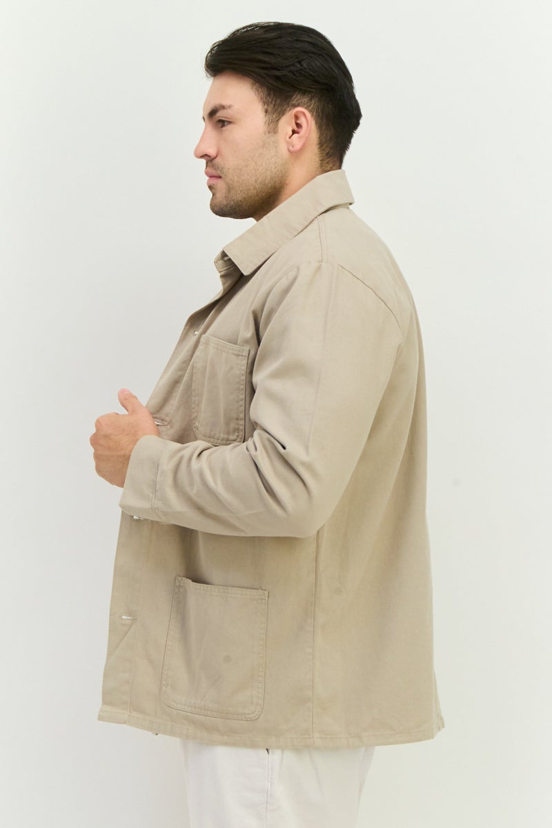 French Connection Men Solid Denim Jacket, Beige  - Image 2
