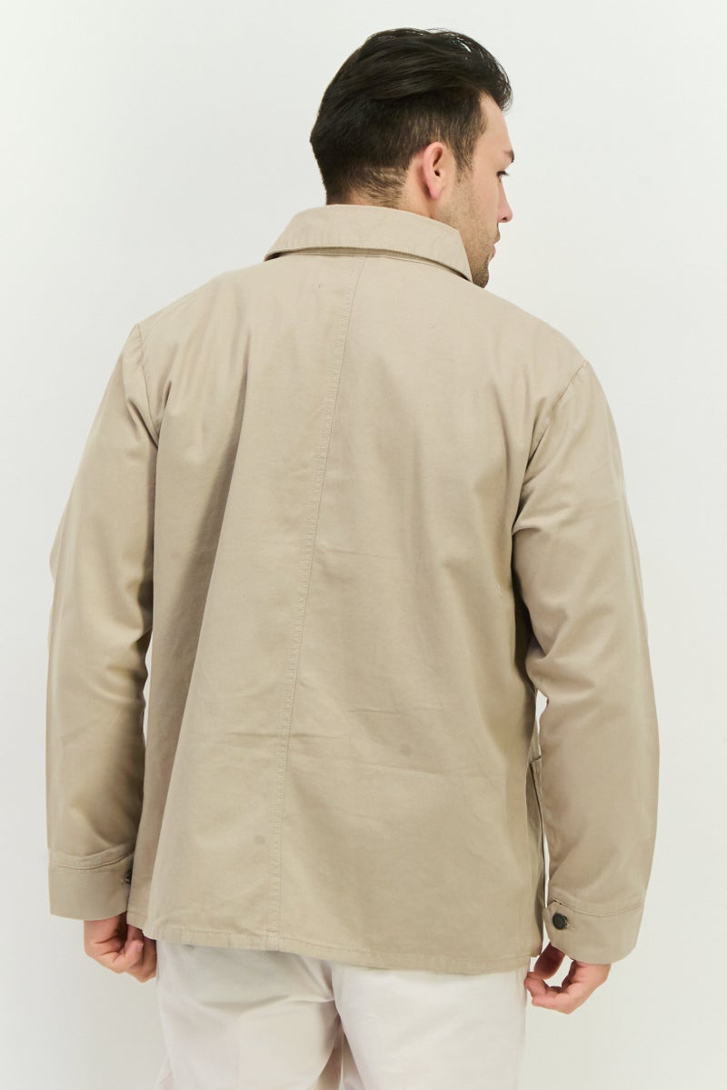 French Connection Men Solid Denim Jacket, Beige  - Image 3